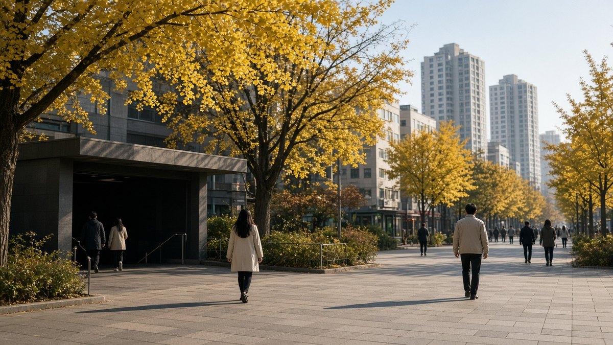 가을 낙성대역 인근 거리 풍경 - 관악구 원룸·자취방 구하는 계절 분위기
