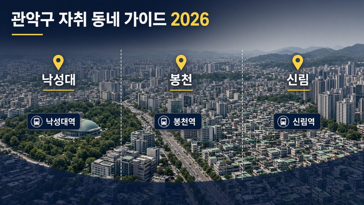 관악구 낙성대·봉천·신림 자취 동네 비교 가이드 지도 - 교통·시세·생활권 한눈에 보기